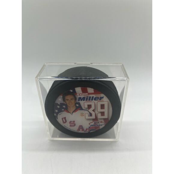Team USA Hockey Puck Ryan Miller #39 - Picture 1 of 4